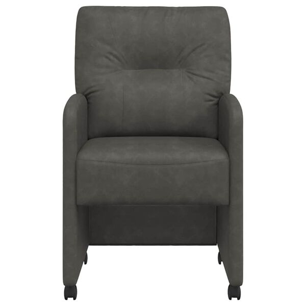 vidaXL Scaune de dining cu roți cu roți 2 pcs Negru 57 x 67 x 95 cm