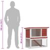 vidaXL Cușcă de iepuri pentru exterior, 1 ușă, roșu, lemn