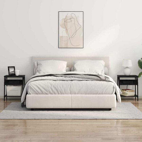 vidaXL Dulap de noapte Stejar Negru 38 x 30 x 48 cm Lemn compozit