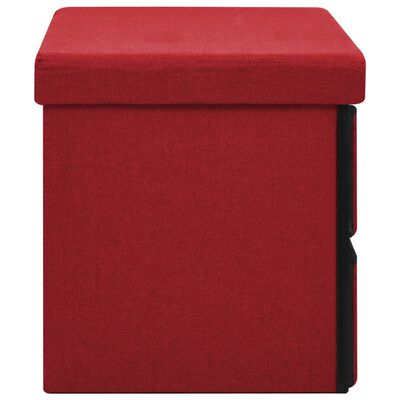 vidaXL Bancă depozitare pliabilă, roşu vin, 76x38x38 cm imitație pânză
