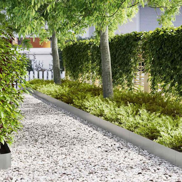 vidaXL Margine pentru gazon 30 pcs Argintiu 100 x 0.05 x 20 cm