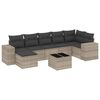 vidaXL Set mobilier de grădină cu perne, 8 piese gri deschis poliratan