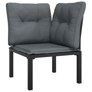 vidaXL Canapea de colț cu perne de grădină, gri, poliratan
