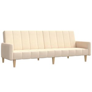 vidaXL Canapea extensibilă cu 2 locuri, crem, material textil