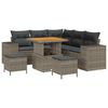 vidaXL Set de canapele pentru grădină cu pernă 8 pcs Gri poliratan