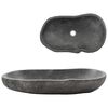 vidaXL Chiuvetă din piatră de r&acirc;u, 60-70 cm, ovală