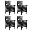 vidaXL Set mobilier de exterior, 5 piese, negru, poliratan