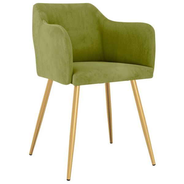 vidaXL Scaune de bucătărie, 2 buc., verde deschis, catifea