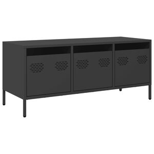 vidaXL Dulap TV, negru, 101,5x39x43,5 cm, oțel laminat la rece