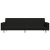 vidaXL Canapea extensibilă cu 2 locuri, negru, textil