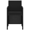 vidaXL Set de masă pentru grădină cu perne, 5 piese, negru, poliratan