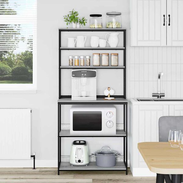 vidaXL Raft de bucătărie Gri Sonoma 80 x 40 x 168 cm Lemn compozit