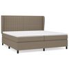 vidaXL Pat box spring cu saltea, gri taupe, 200x200 cm, textil