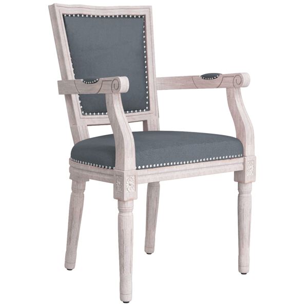 vidaXL Scaun de bucătărie, gri &icirc;nchis, catifea