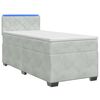 vidaXL Pat box spring cu saltea și LED Gri deschis Unic Catifea