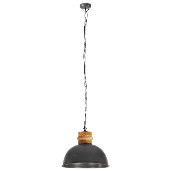 vidaXL Lampă suspendată industrială, gri, 42 cm, mango, E27, rotund