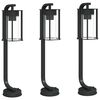 vidaXL Lămpi de podea de exterior 3 buc. negru 60 cm oțel inoxidabil