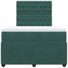 vidaXL Pat box spring cu saltea, verde &icirc;nchis, 120x190 cm, catifea