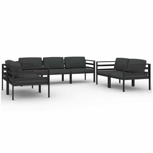 vidaXL Set mobilier de grădină cu perne, 7 piese, antracit, aluminiu