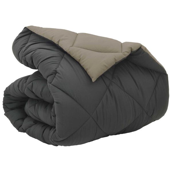 vidaXL Duvet de iarnă Gri deschis și antracit 200 x 155 cm Microfibră