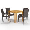 vidaXL Set mobilier de grădină, 5 piese, maro