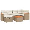 vidaXL Set canapele de grădină, 7 piese, cu perne, bej, poliratan