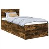 vidaXL Cadru de pat Stejar fumuriu 90 x 190 cm Lemn prelucrat