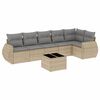 vidaXL Set canapele de grădină, 7 piese, cu perne, bej, poliratan