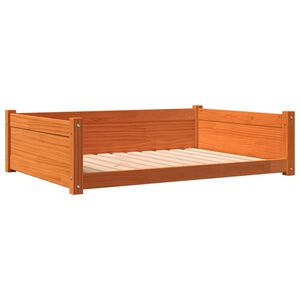 vidaXL Pat pentru c&acirc;ini, maro ceruit, 105,5x75,5x28 cm, lemn masiv pin