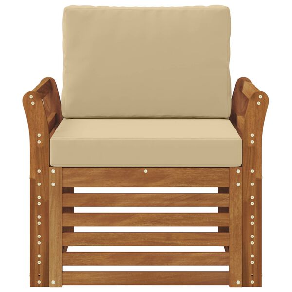 vidaXL Set de canapele de exterior cu pernă natural 75,5 x 63 x 73 cm