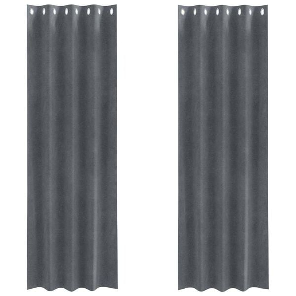 vidaXL Perdele opace 2 pcs Gri deschis 140 x 260 cm Catifea