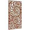 vidaXL Decor perete de grădină 105x55 cm design scoici oțel Corten