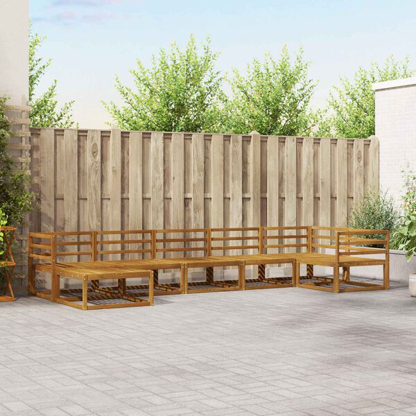 vidaXL Set de canapele de exterior 7 pcs natural Lemn Solid de Acacia
