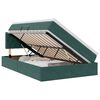 vidaXL Pat cu storage cu headboard Verde &icirc;nchis 120 x 200 cm Catifea