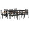 vidaXL Set mobilier de grădină cu perne, 9 piese, negru, poliratan