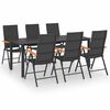 vidaXL Set mobilier de grădină, 7 piese, negru și maro