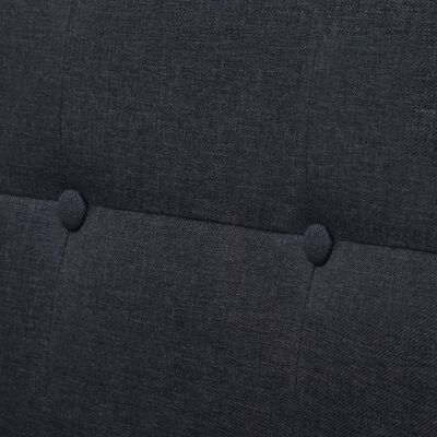 vidaXL Canapea cu 2 locuri și brațe, oțel/material textil, gri închis