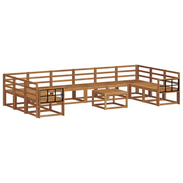 vidaXL Set de canapele de exterior 11 pcs natural Lemn Solid de Acacia