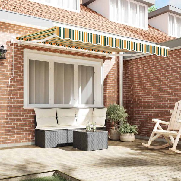 vidaXL Material de &icirc;nlocuire pentru copertină Verde și galben