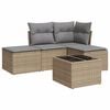 vidaXL Set canapele de grădină cu perne, 5 piese, bej, poliratan