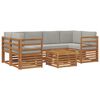 vidaXL Set de canapele de exterior 7 buc. Gri natural și deschis