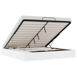 vidaXL Cadru de pat otoman fără saltea alb 200x200cm piele artificială