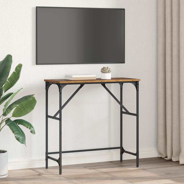 vidaXL Masă de consolă Lemn vechi 75 x 32 x 75 cm Lemn compozit