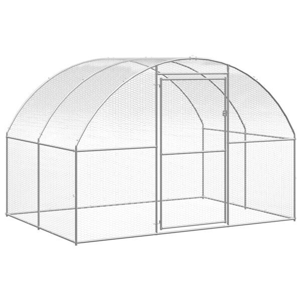 vidaXL Coteț de găini pentru exterior, 3x24x2 m, oțel zincat