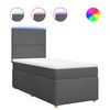 vidaXL Pat box spring cu saltea, gri &icirc;nchis, 80x200 cm, textil