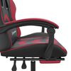vidaXL Scaun gaming pivotant/suport picioare negru/roșu vin piele eco