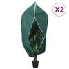vidaXL Protecție de fleece plante cu fermoar, 2 buc, 70 g/m&sup2;, 1x1,55 m