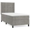 vidaXL Pat box spring cu saltea, gri deschis, 100x200 cm, catifea