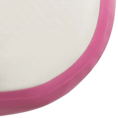 vidaXL Saltea gimnastică gonflabilă cu pompă roz 300x100x15 cm PVC