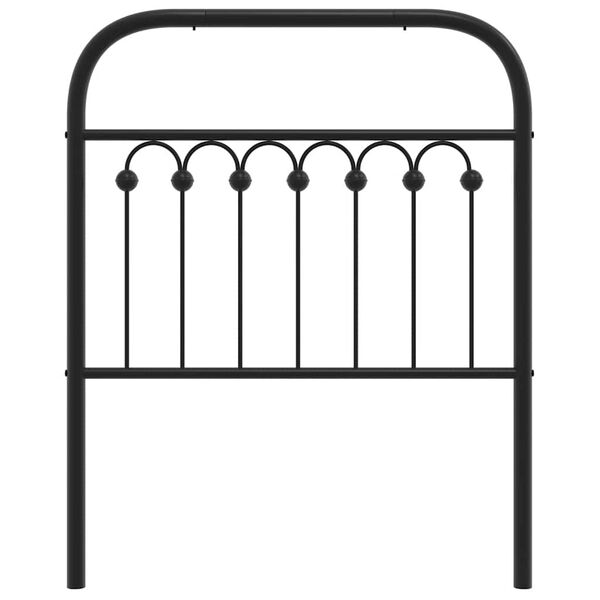 vidaXL Tăblie de pat de schimb metalică, negru, 75 cm
